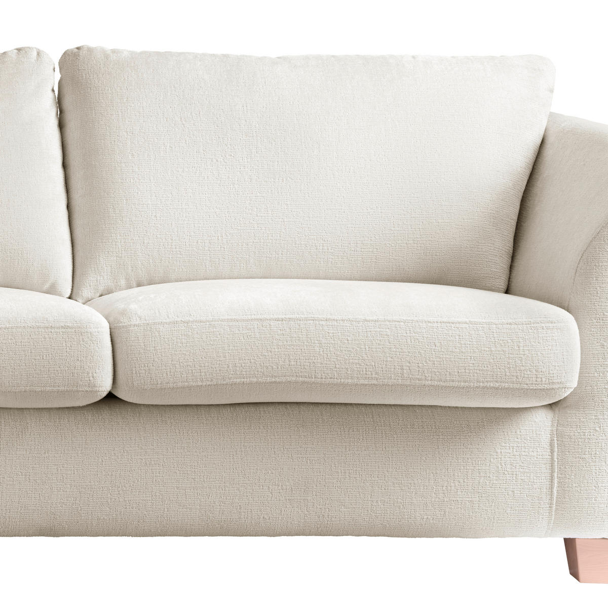3-SITZER-SOFA in Chenille Beige  - Beige/Naturfarben, Holz/Textil (216/70-85/95cm) - MID.YOU