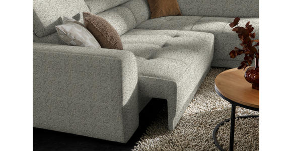 ECKSOFA  in Struktur Creme  284/205 cm  - Creme/Schwarz, Design, Kunststoff/Textil (284/205cm) - Xora