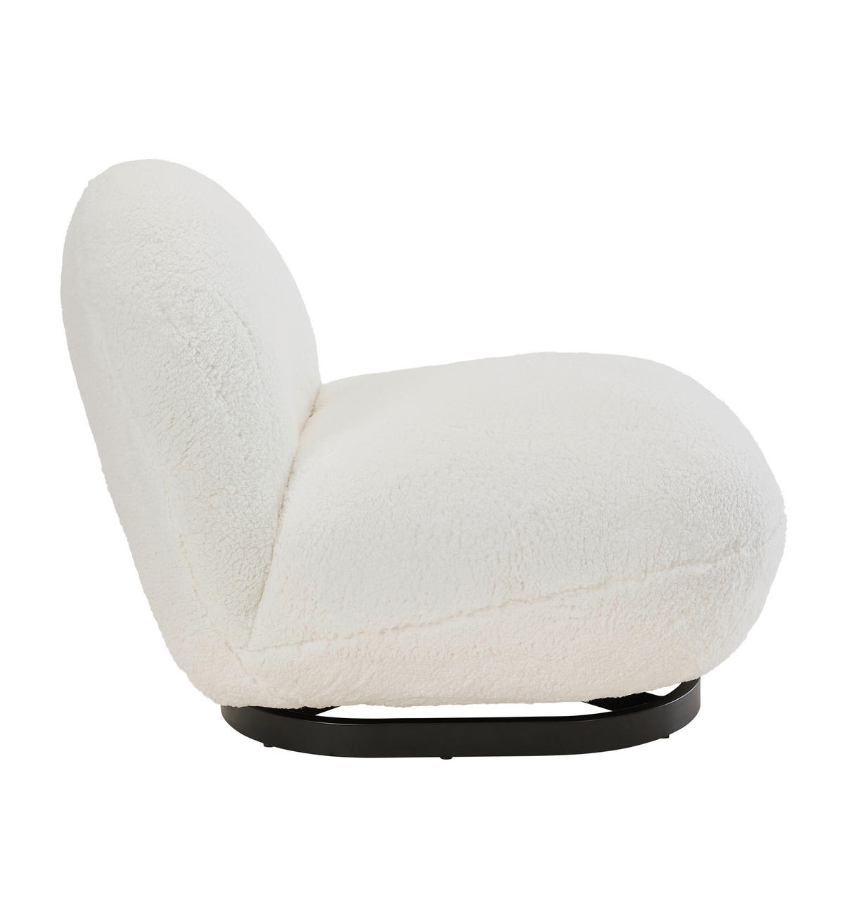 SESSEL in Bouclé Weiß  - Schwarz/Weiß, Trend, Textil/Metall (75/65/83cm) - P & B