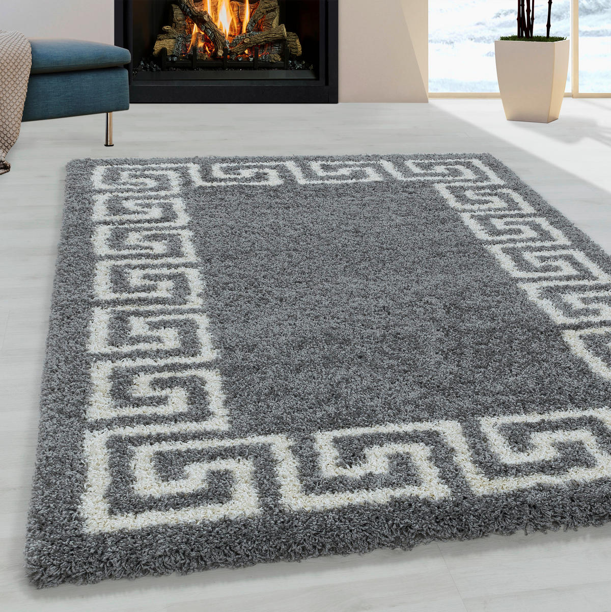HOCHFLORTEPPICH 240/340 cm Hera 3301 Grau Grau  - Grau, Design, Textil (240/340cm)