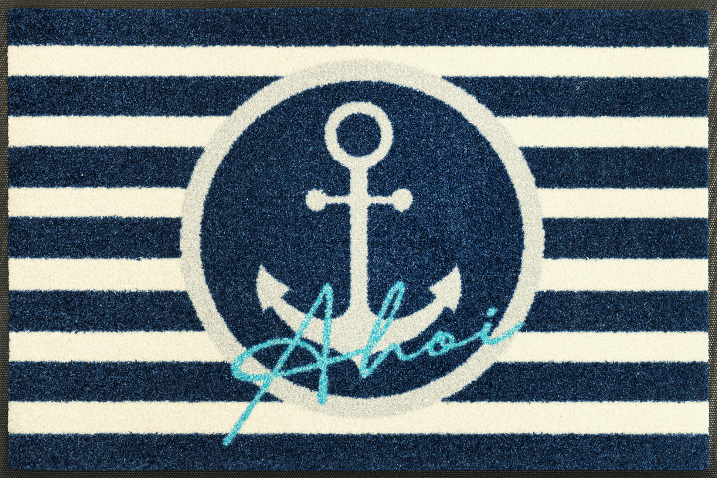 FUSSMATTE 50/75 cm Anchor Port  - Blau, Design, Kunststoff/Textil (50/75cm) - wash+dry