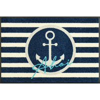 FUSSMATTE 50/75 cm Anchor Port  - Blau, Design, Kunststoff/Textil (50/75cm) - wash+dry