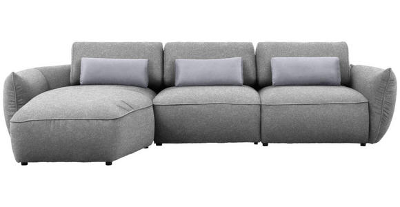 ECKSOFA  in Chenille Hellbraun  190/340 cm  - Hellbraun/Silberfarben, Design, Kunststoff/Textil (190/340cm) - Belluti