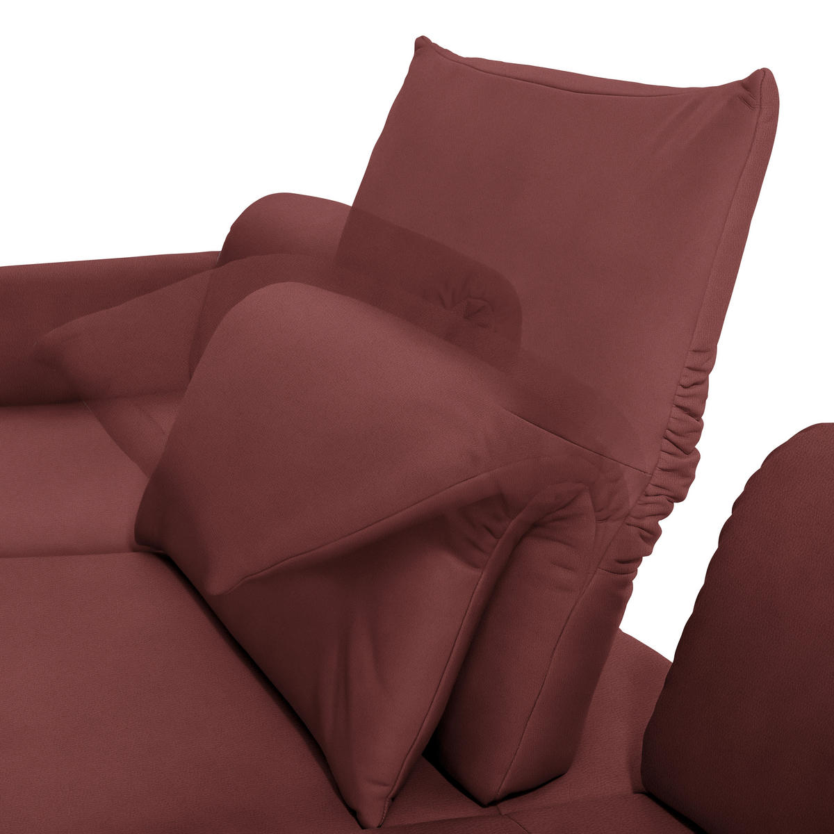 ECKSOFA in Echtleder Rot  - Anthrazit/Rot, Design, Leder/Metall (173/308cm) - Joop!