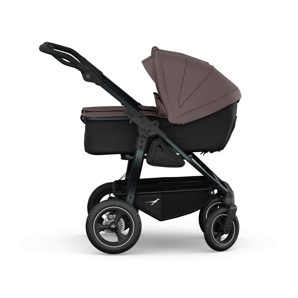 KOMBIKINDERWAGEN Duo 2-in-1 Kombi  - Anthrazit/Braun, Basics, Textil/Metall (79/111/110cm) - TFK