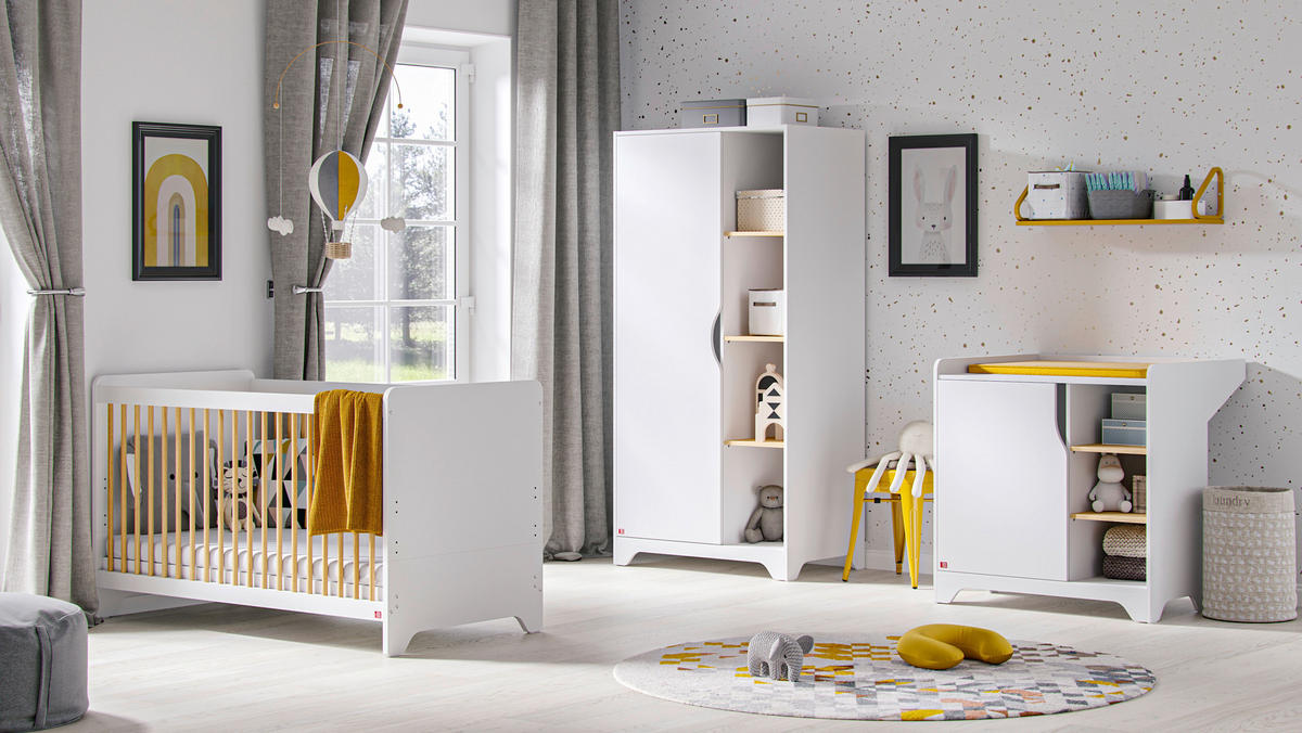  KINDERKLEIDERSCHRANK Leaf Weiß  - Weiß, MODERN, Holzwerkstoff (88,5/179,5/52cm) - MID.YOU