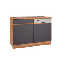 SPÜLENUNTERSCHRANK 120/86/60 cm  in Grau, Eiche Wotan  - Eiche Wotan/Grau, Design, Holzwerkstoff (120/86/60cm) - Held