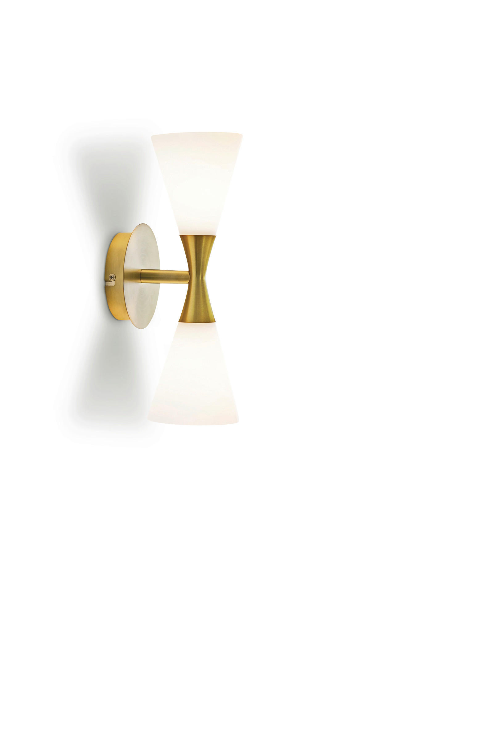 WANDLEUCHTE Harlekin  10,5/32 cm   - Messingfarben/Opal, Basics, Glas/Metall (10,5/32cm) - Belid