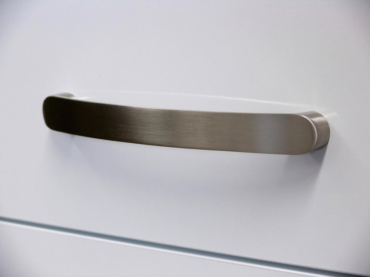 MINIKÜCHE 150,5 cm   in Weiß, Weiß Hochglanz  - Schieferfarben/Edelstahlfarben, MODERN, Holzwerkstoff/Metall (150,5cm) - FlexWell