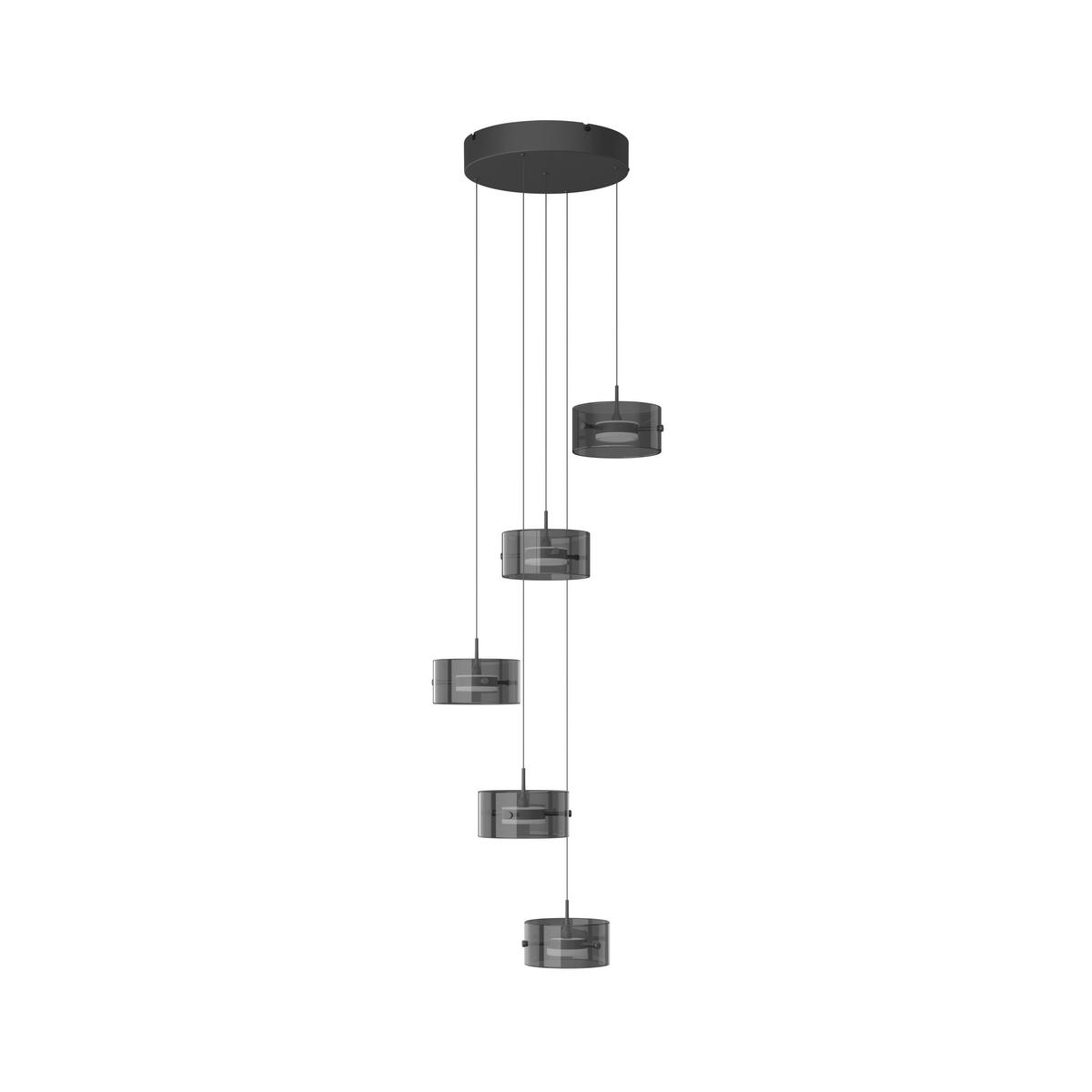 LED-HÄNGELEUCHTE Nusakan 43/150 cm   - Schwarz, Design, Glas/Kunststoff (43/150cm) - Novel