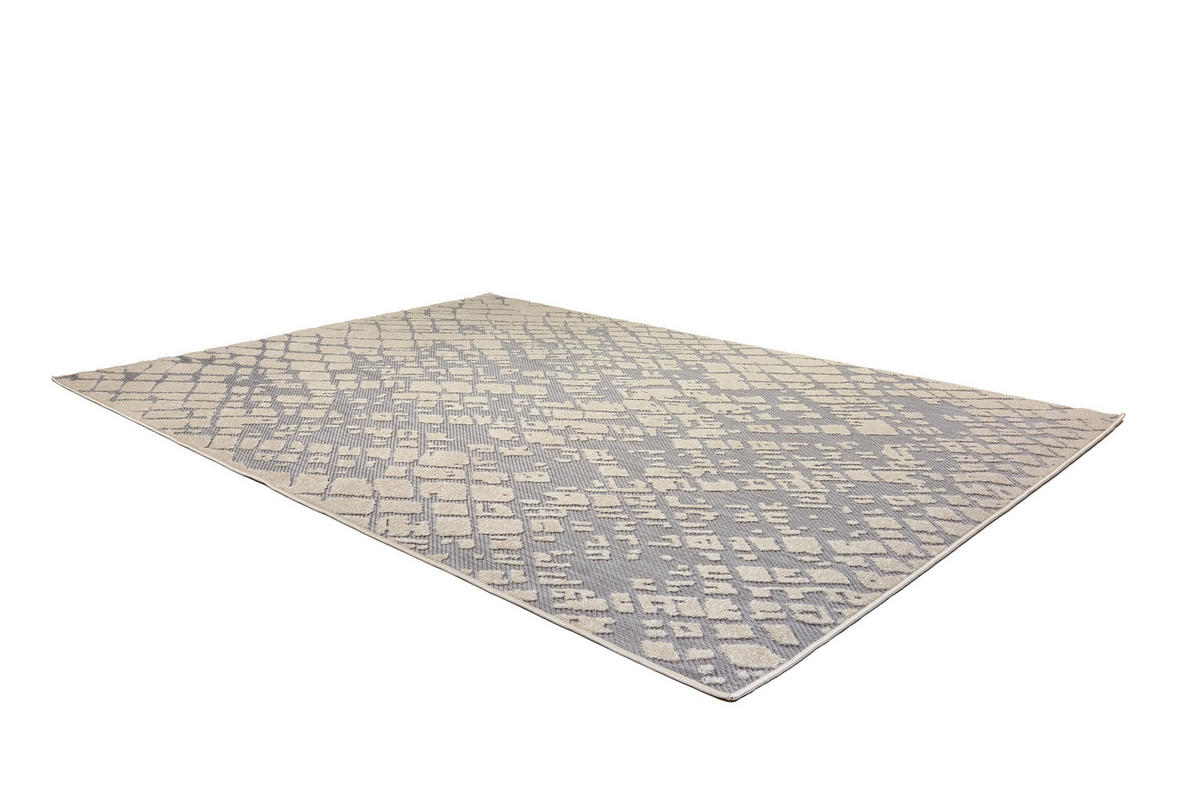 OUTDOORTEPPICH  für Terrasse und Balkon 160/230 cm Serina Grau, Weiß  - Weiß/Grau, Basics, Kunststoff (160/230cm) - Astra