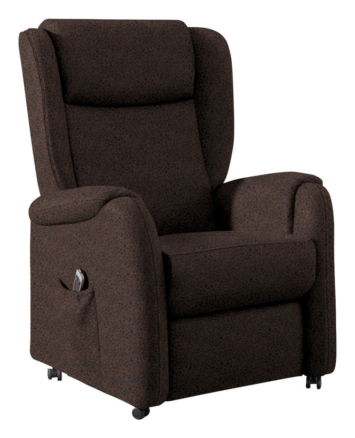 OHRENSESSEL in Mikrofaser Dunkelbraun  - Dunkelbraun/Schwarz, Konventionell, Textil (85/117/84cm) - Cantus