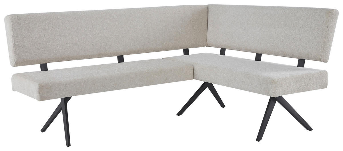 ECKBANK  in Beige  - Beige/Schwarz, KONVENTIONELL, Textil/Metall (190/150/90/62cm) - MID.YOU