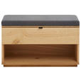GARDEROBENBANK  in 85/50/38 cm  - Eichefarben/Anthrazit, Natur, Holz/Textil (85/50/38cm) - Linea Natura