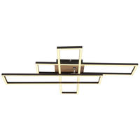 LED-DECKENLEUCHTE 80/60/10 cm   - Chromfarben/Dunkelbraun, Design, Holzwerkstoff/Kunststoff (80/60/10cm) - Globo