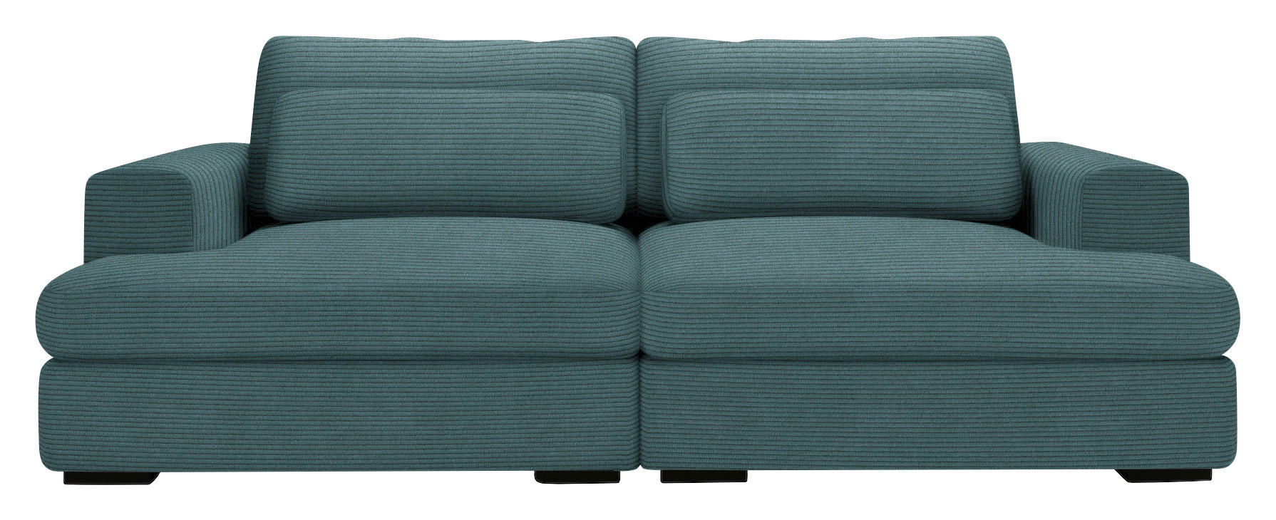 BIGSOFA in Cord Salbeigrün  - Salbeigrün/Schwarz, Design, Textil (223/80/158cm) - Lomoco