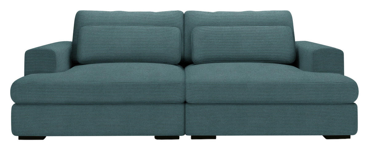 BIGSOFA in Cord Salbeigrün  - Salbeigrün/Schwarz, Design, Textil (223/80/158cm) - Lomoco
