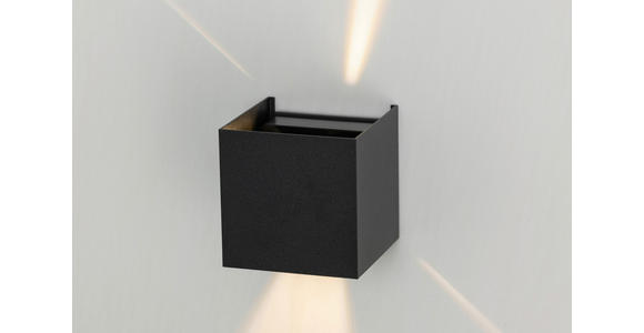 LED-WANDLEUCHTE 10/10/10 cm - Schwarz, Basics, Kunststoff/Metall (10/10/10cm) - Novel