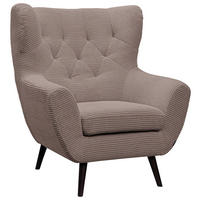 SESSEL Cord Braun    - Schwarz/Braun, Design, Holz/Textil (87/101/95cm) - Stylife