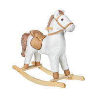 SCHAUKELPFERD  - Hellbraun/Weiß, Basics, Holz/Textil (74/30/64cm) - My Baby Lou