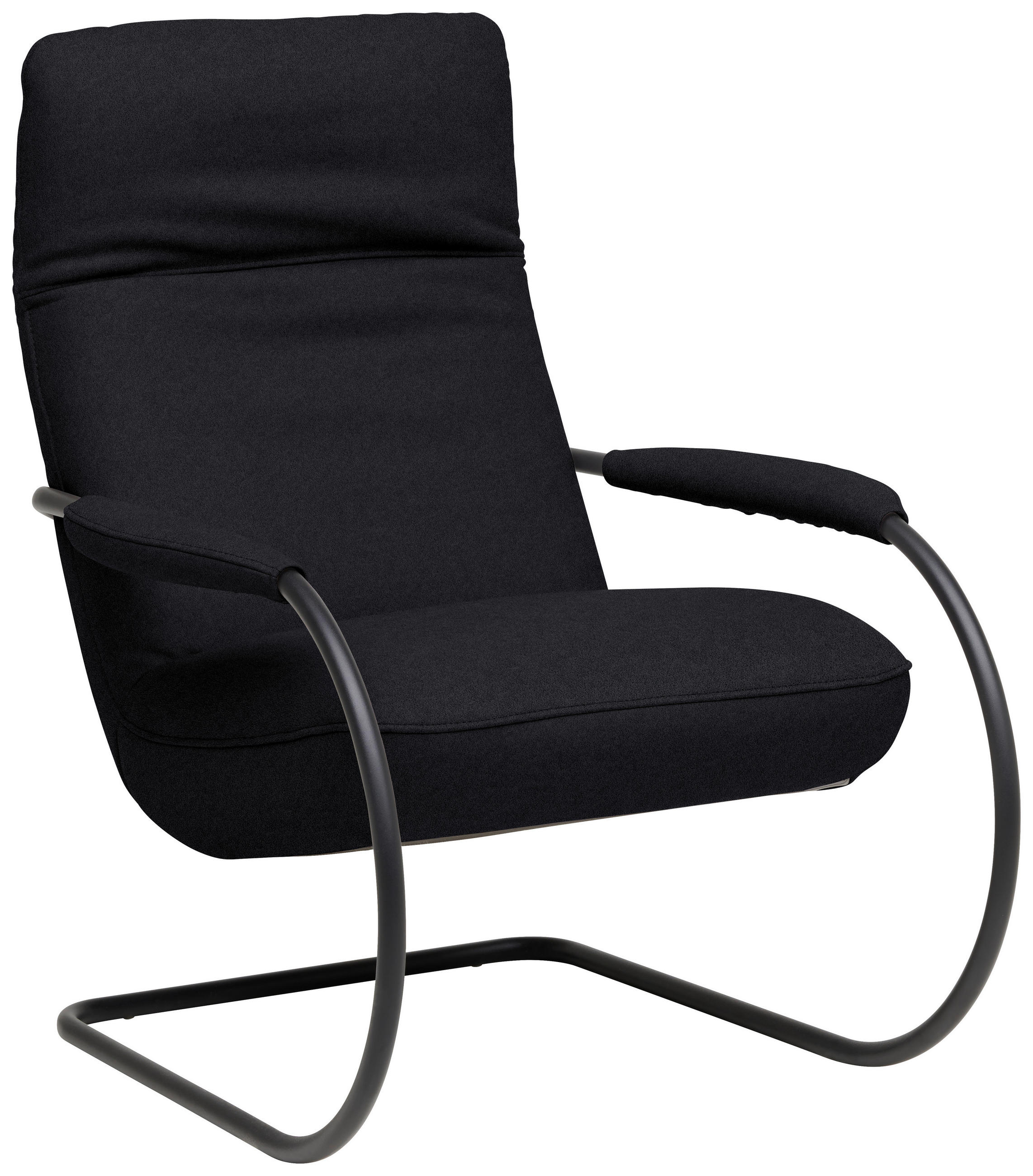 SESSEL in Echtleder Anthrazit  - Anthrazit/Schwarz, Design, Leder/Metall (80/104/99cm) - Koinor