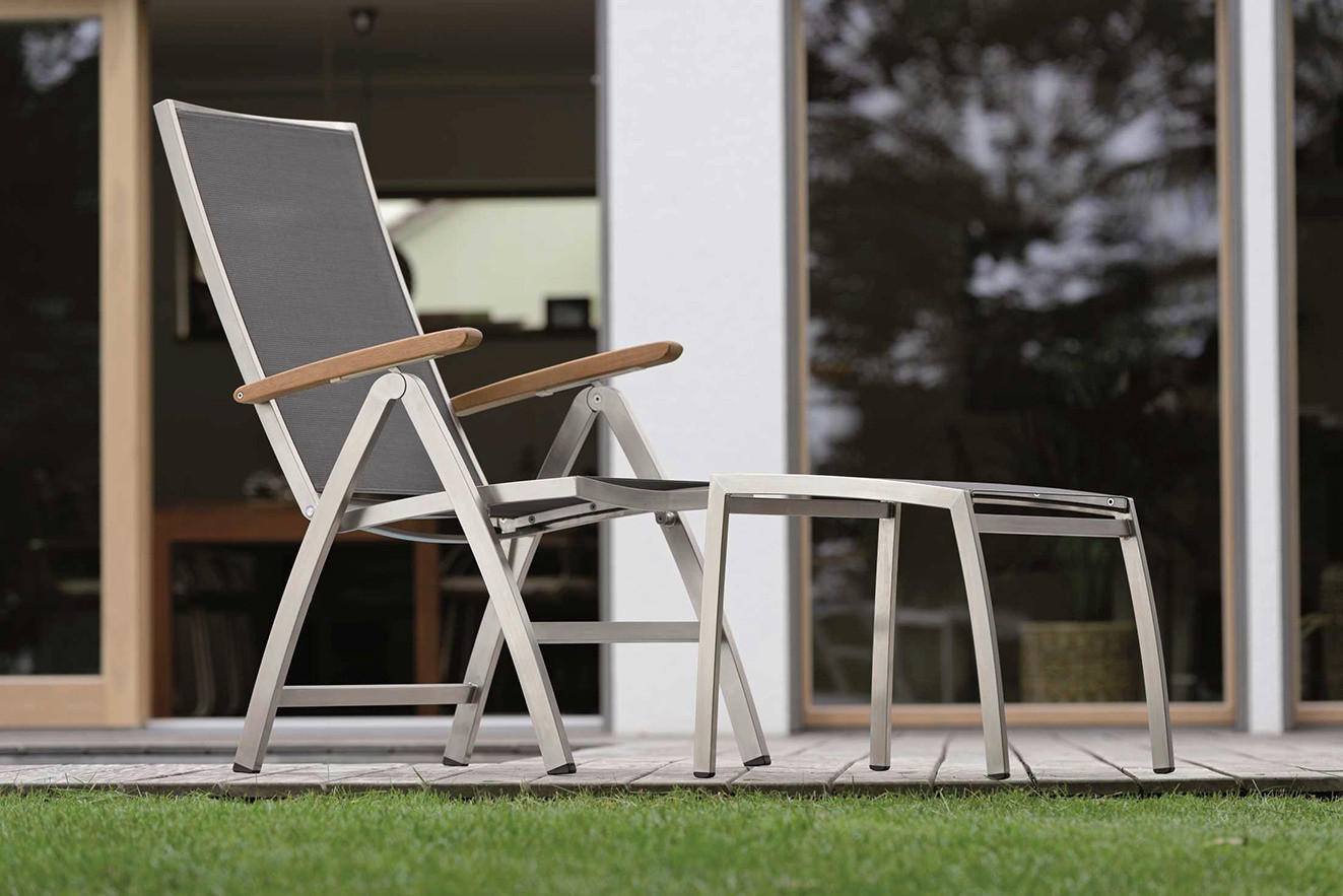 KLAPPSESSEL Grau, Silberfarben  - Silberfarben/Grau, Basics, Holz/Textil (60/110/69cm) - Stern