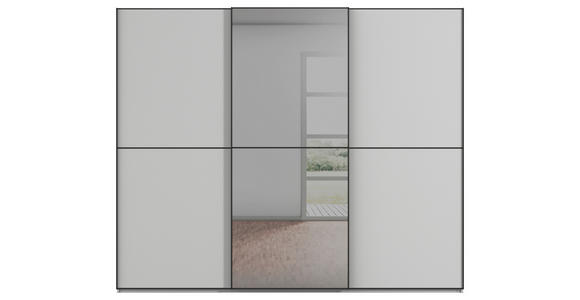 SCHWEBETÜRENSCHRANK  in Grau, Schwarz  - Schwarz/Grau, KONVENTIONELL, Glas/Holzwerkstoff (242/223/68cm) - Novel