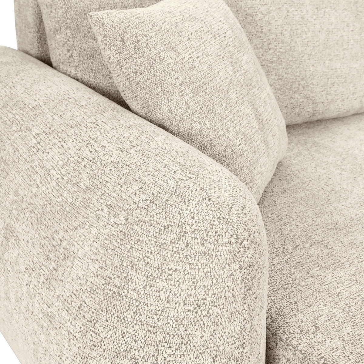 BIGSOFA Flachgewebe Beige  - Beige/Schwarz, KONVENTIONELL, Kunststoff/Textil (250/72/145cm) - Carryhome