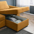 ECKSOFA Currygelb Cord, Velours  - Currygelb/Schwarz, Design, Kunststoff/Textil (243/155cm) - Xora