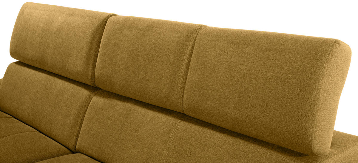 ECKSOFA in Velours Ecru  - Ecru/Silberfarben, Design, Holz/Textil (183/292cm) - Livetastic