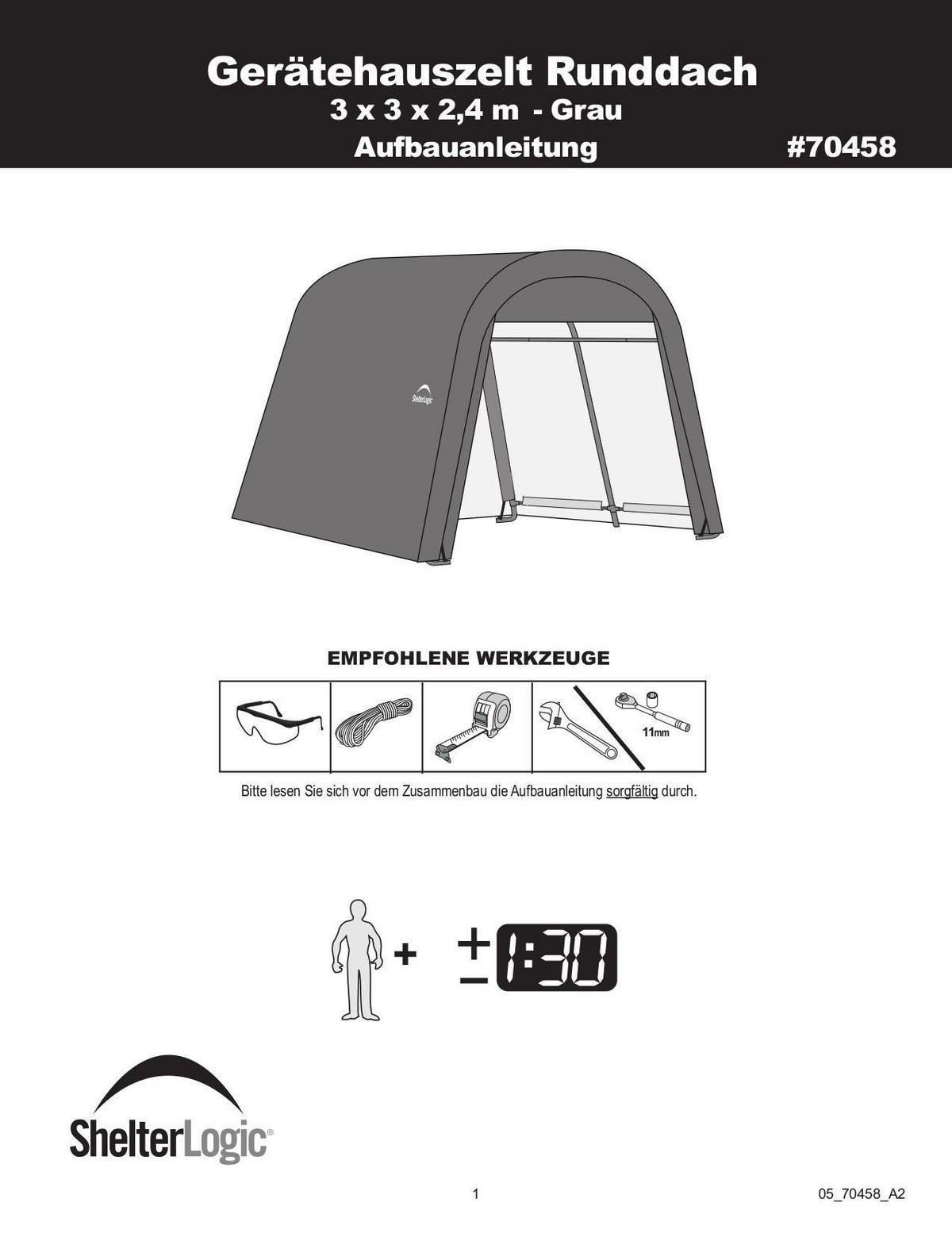 ZELTGARAGE 300/240/300 cm  - Grau, Basics, Kunststoff (300/240/300cm) - Ambia Garden
