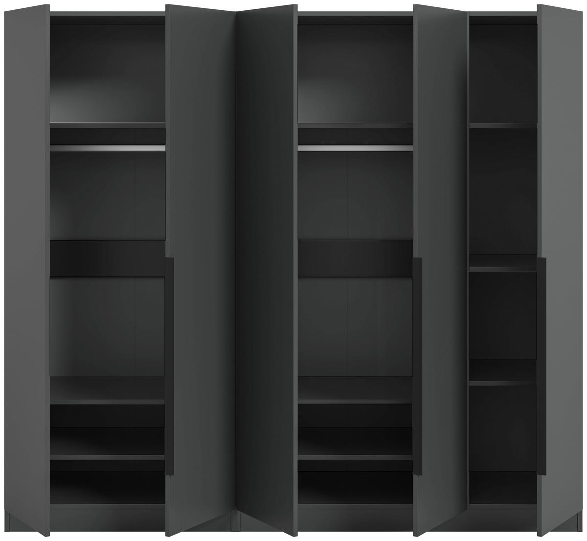 DREHTÜRENSCHRANK  in Anthrazit  - Anthrazit/Schwarz, MODERN, Holzwerkstoff/Kunststoff (200/181/52cm) - MID.YOU