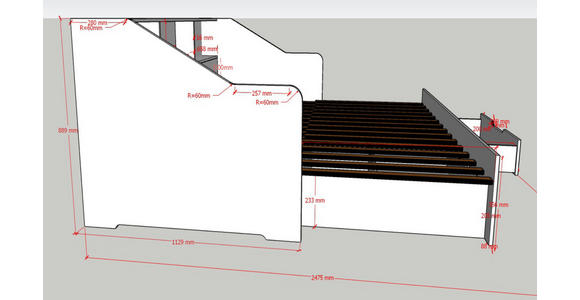 AUSZIEHBETT 90-180/200 cm  in Dunkelgrau, Eiche Artisan  - Dunkelgrau/Buchefarben, KONVENTIONELL, Holzwerkstoff (90-180/200cm) - Carryhome