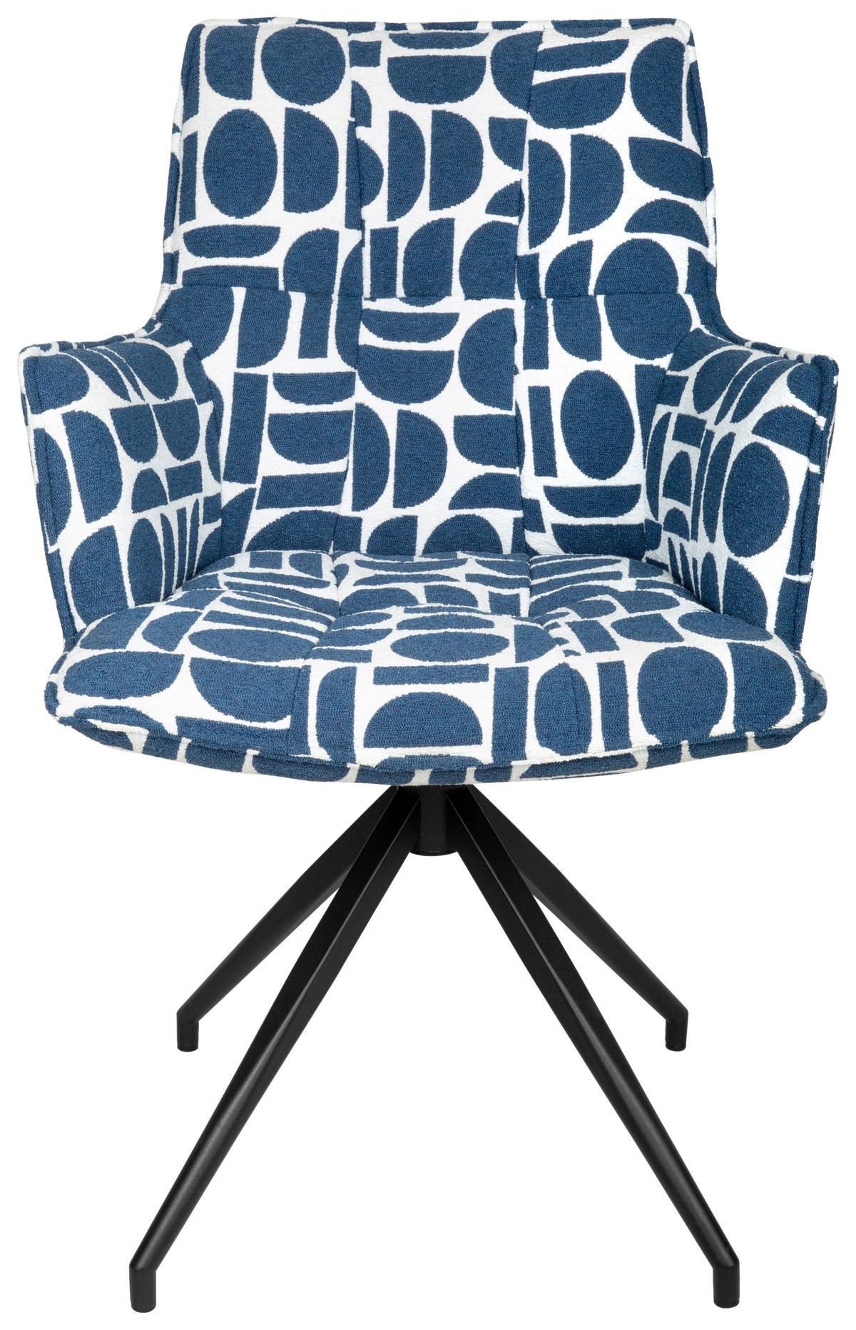 ARMLEHNSTUHL  in Eisen Jacquard  - Blau/Schwarz, Design, Textil/Metall (59/89,5/63cm) - Novel
