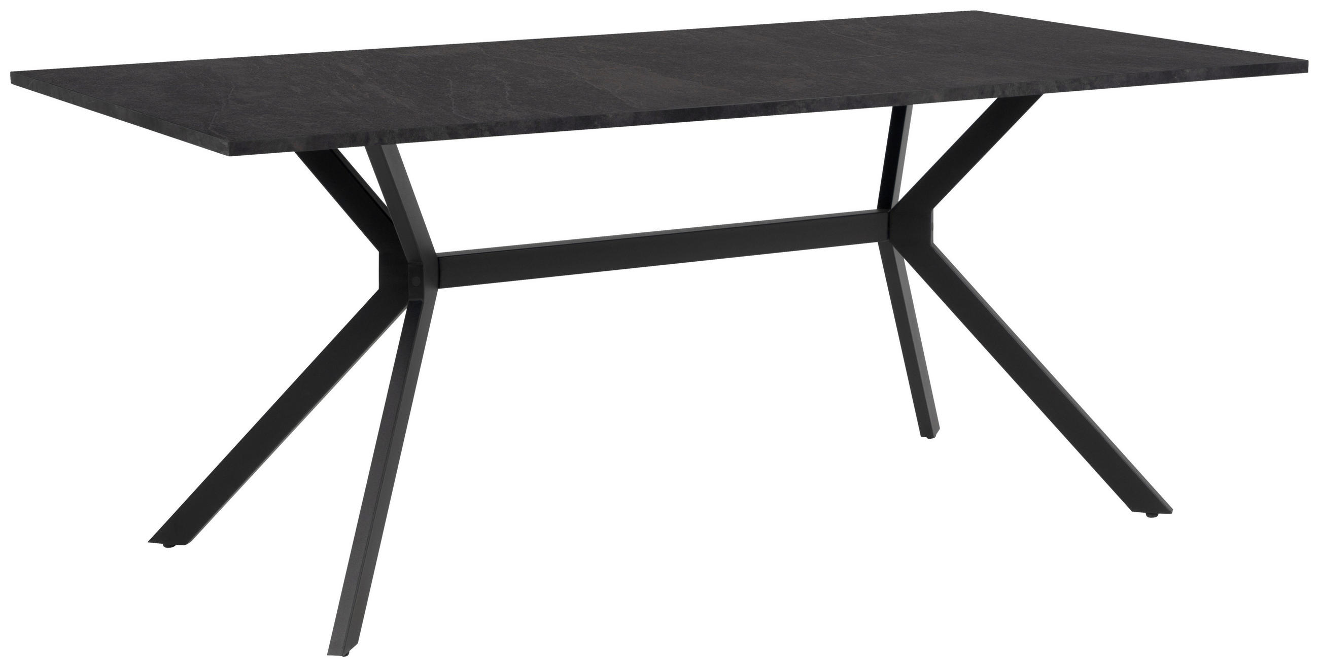 ESSTISCH rechteckig Schwarz, Schieferfarben  - Schieferfarben/Schwarz, Basics, Holzwerkstoff/Metall (180/90/75cm) - MID.YOU