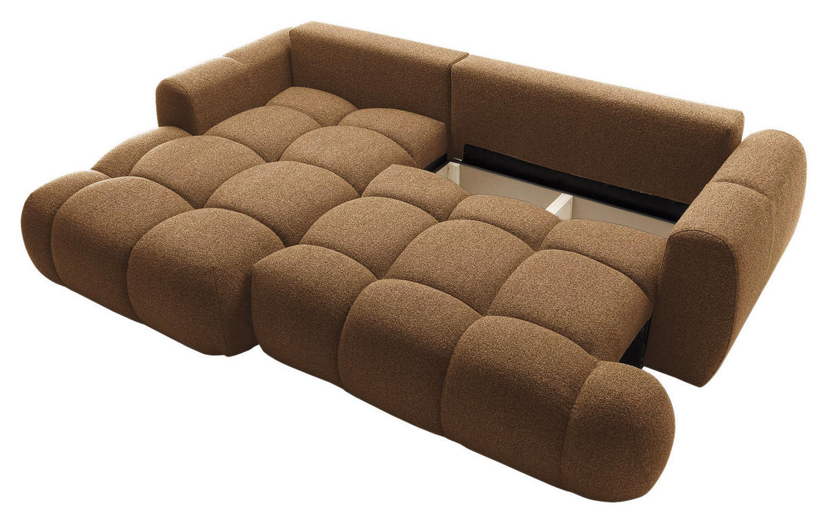 ECKSOFA Dunkelbraun Struktur  - Dunkelbraun/Schwarz, KONVENTIONELL, Kunststoff/Textil (172/272cm) - Carryhome