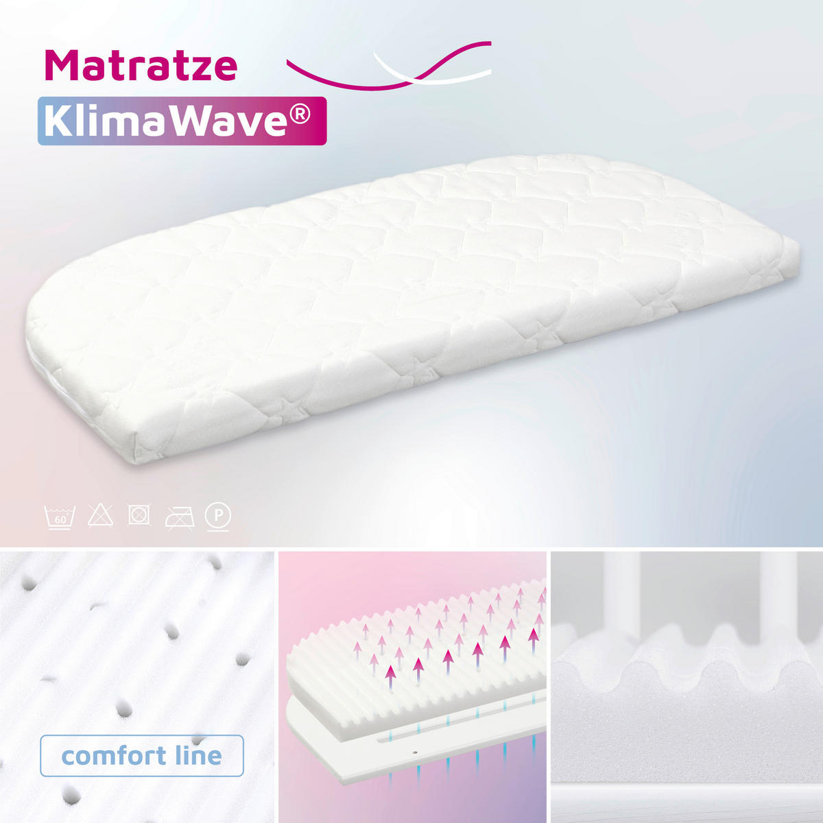 BEISTELLBETTMATRATZE Babybay Original  81/41,5 cm    - Weiß, Basics, Textil (81/41,5cm) - Babybay