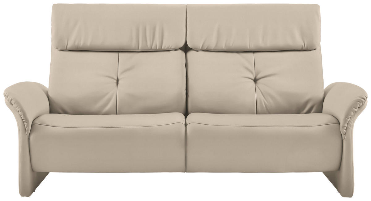 SITZGARNITUR in Echtleder Creme  - Creme/Schwarz, Konventionell, Leder/Kunststoff (209/107/91cm) - Himolla Komfortklass