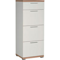 KOMODA  48/120/40 cm  bela, boja hrasta  - boja aluminijuma/boja hrasta, Dizajnerski, metal/pločasti materijal (48/120/40cm) - Carryhome