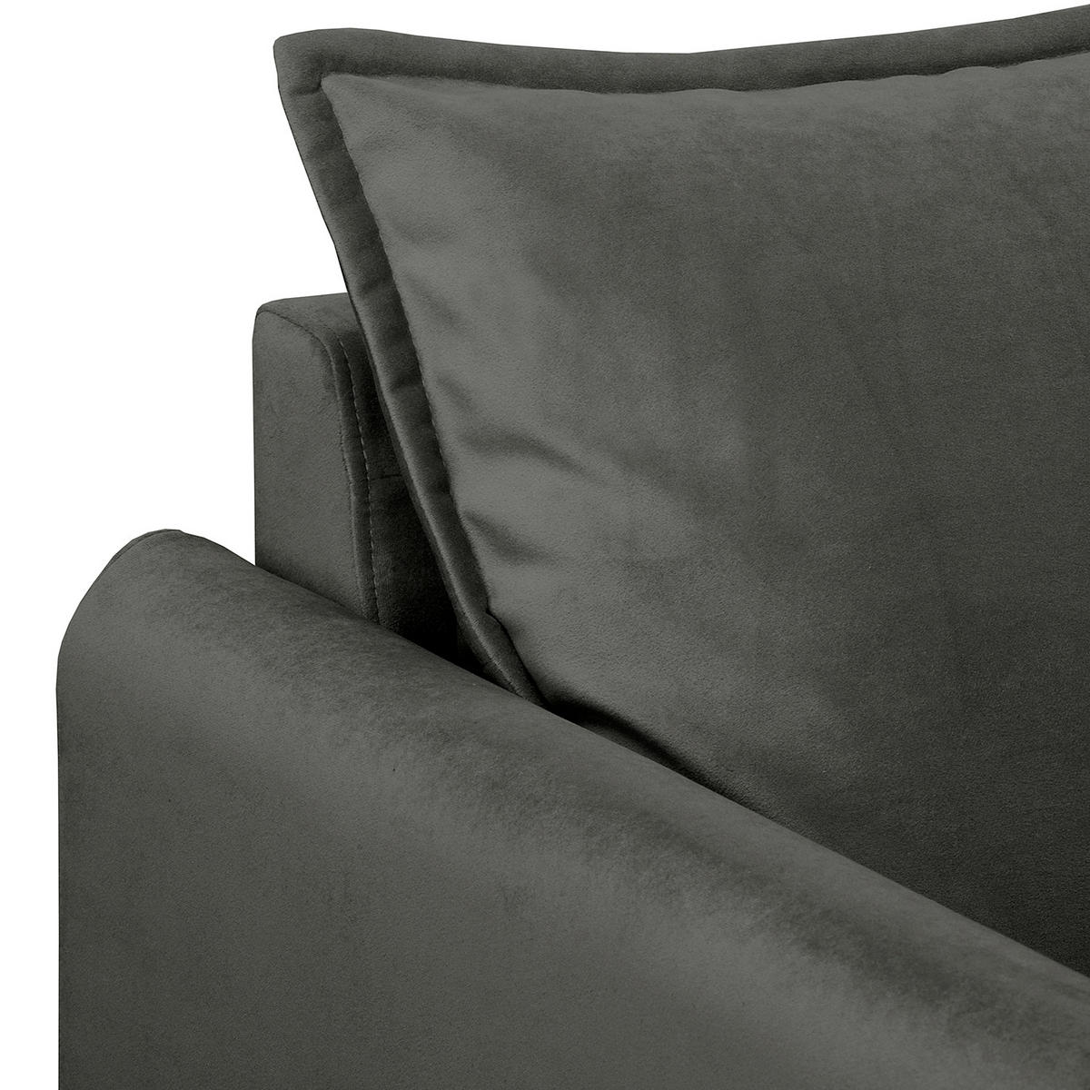 SESSEL in Samt Dunkelgrau  - Dunkelgrau/Schwarz, Design, Holz/Textil (74/86/100cm) - P & B
