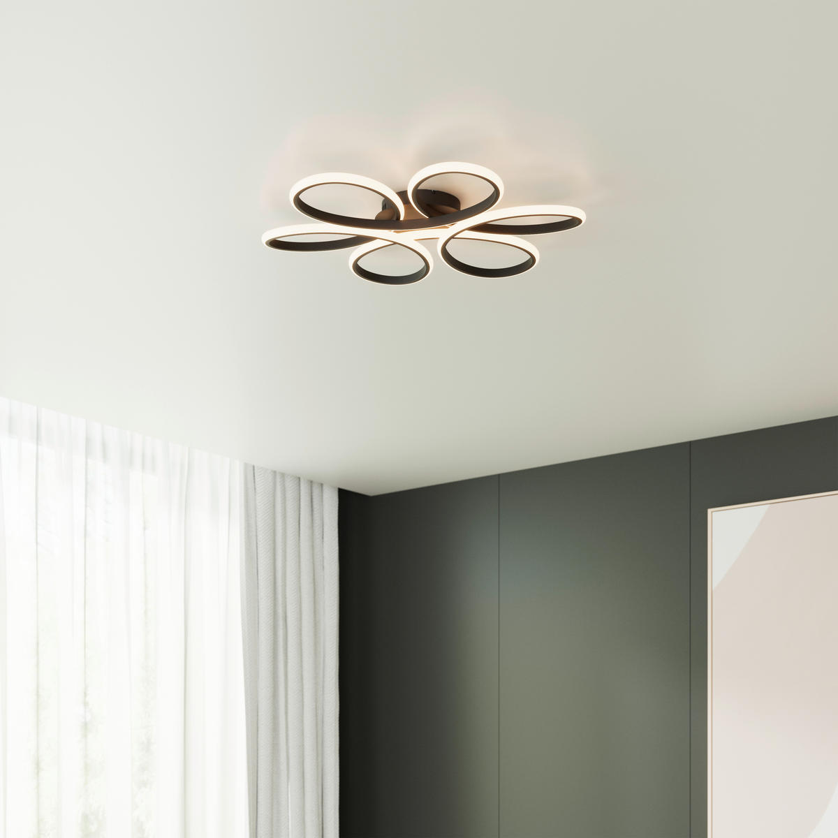 LED SVJETILJKA STROPNA Matar  - crna, Design, metal/plastika (70/10cm) - Novel