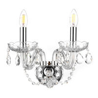 WANDLEUCHTE 32/30/20 cm   - Chromfarben/Transparent, KONVENTIONELL, Glas/Metall (32/30/20cm)