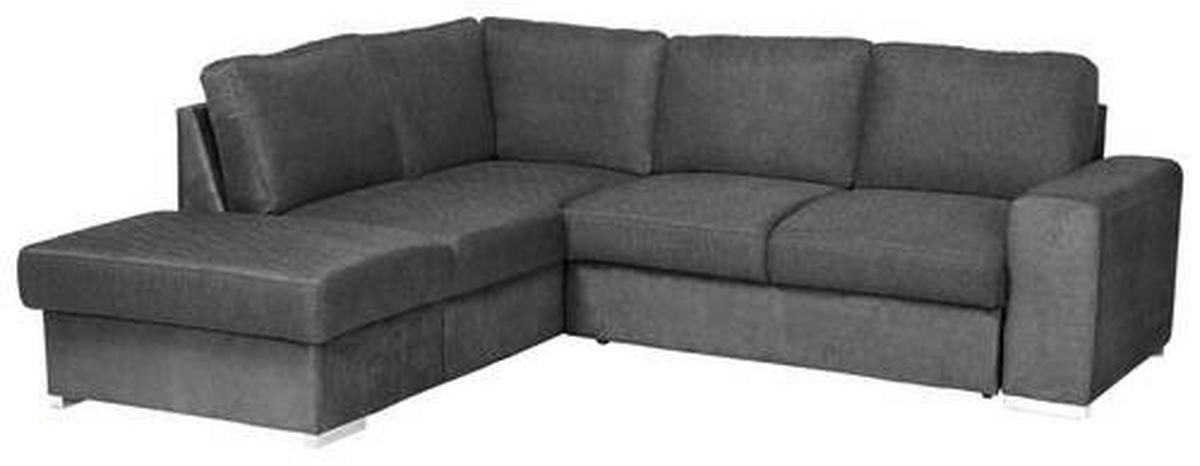 ECKSOFA in Mikrofaser Dunkelgrau  - Chromfarben/Dunkelgrau, Konventionell, Textil/Metall (213/248cm) - MID.YOU