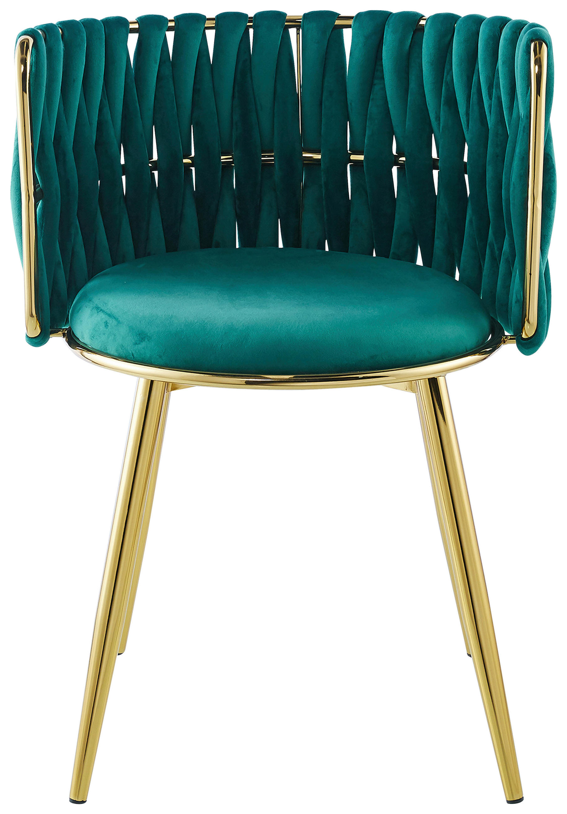 STOL MED ARMSTÖD SET 2 styck järn  - grön/guldfärgad, Design, metall/plast (57/80/53cm) - Kayoom