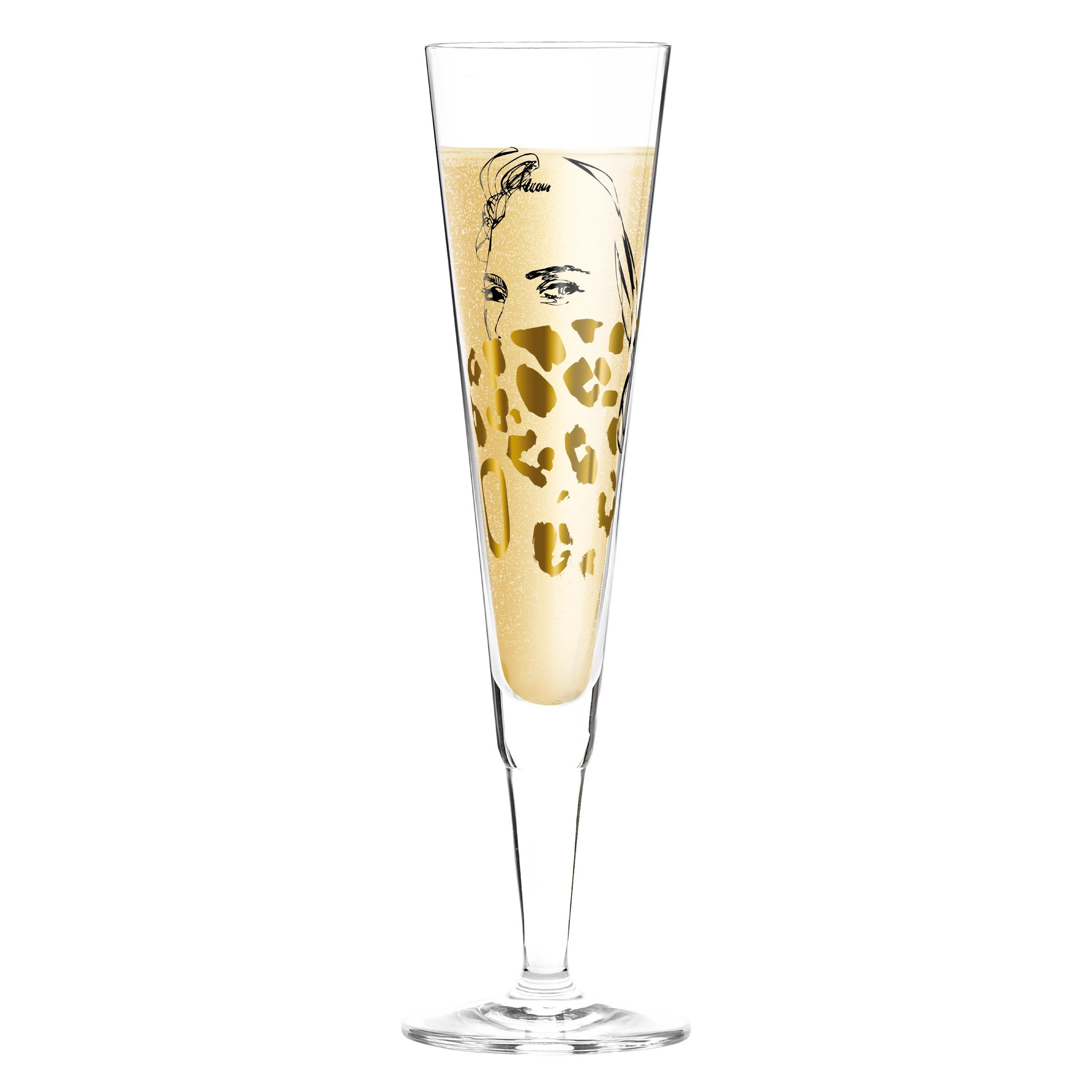 CHAMPAGNERGLAS - Goldfarben/Schwarz, LIFESTYLE, Glas (7,2/24cm) - Ritzenhoff