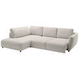ECKSOFA  in Chenille Platinfarben  224/307 cm  - Platinfarben/Schwarz, KONVENTIONELL, Kunststoff/Textil (224/307cm) - Hom`in