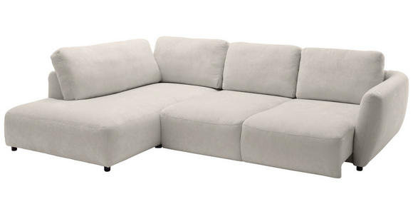 ECKSOFA  in Chenille Platinfarben  224/307 cm  - Platinfarben/Schwarz, KONVENTIONELL, Kunststoff/Textil (224/307cm) - Hom`in