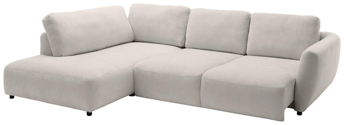 ECKSOFA  in Chenille Platinfarben  224/307 cm  - Platinfarben/Schwarz, KONVENTIONELL, Kunststoff/Textil (224/307cm) - Hom`in