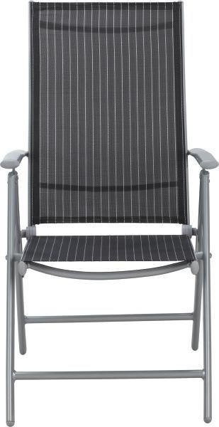 BAŠTENSKA STOLICA NA SKLAPANJE - bela/srebrna, Osnovno, metal/tekstil (56/106/64cm) - Ambia Garden