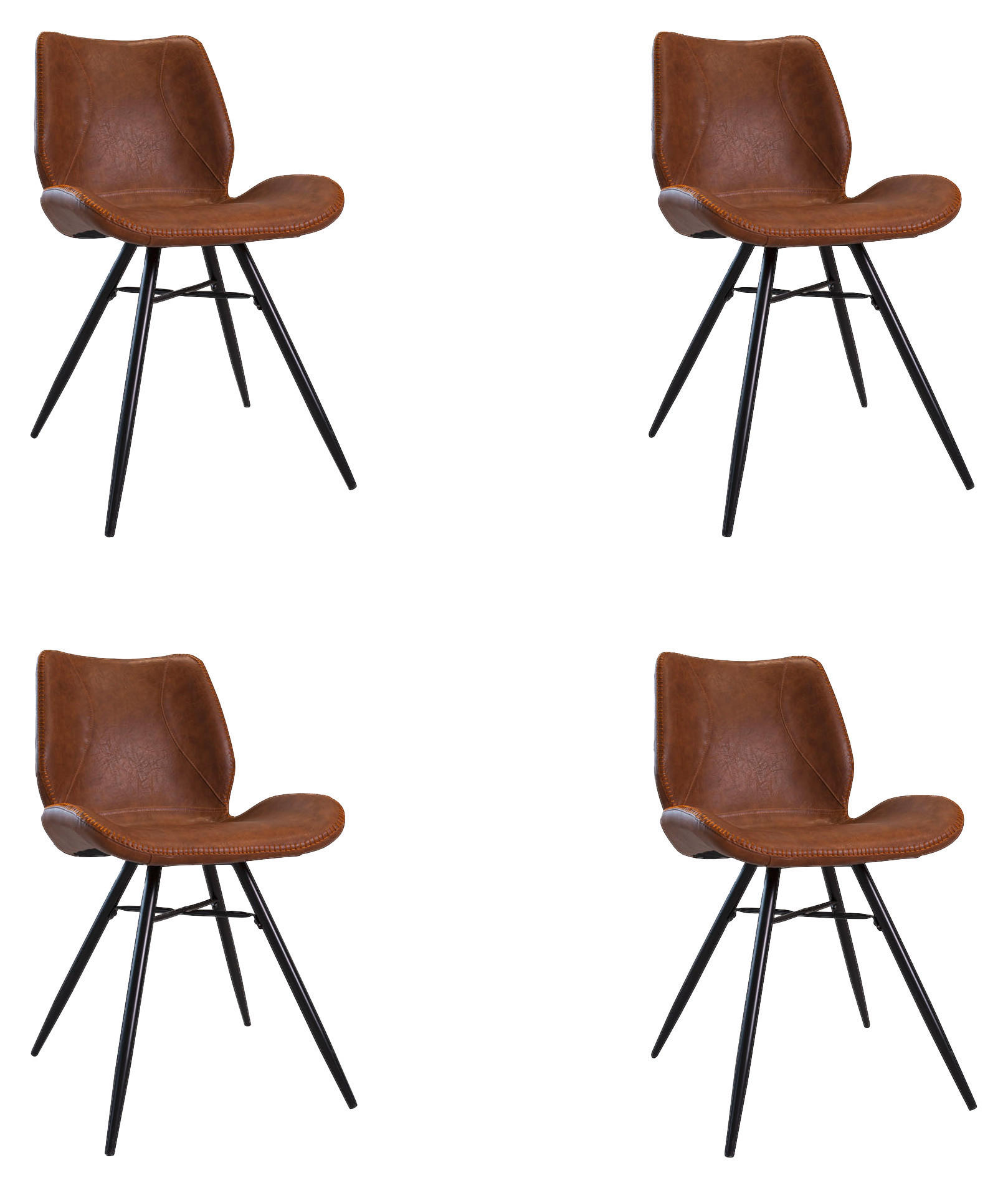 Mid.you Stuhl-Set Cognac 47x82x55 cm